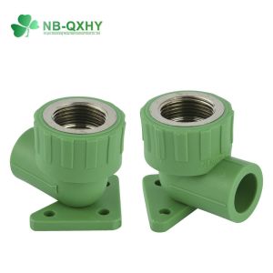 PPR Pipe Fitting Female Thread Elbow Wall Plate Included for Hot Water