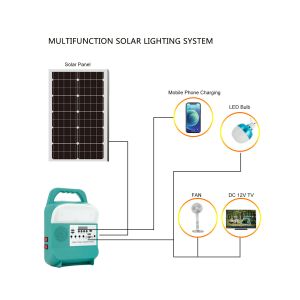 Off Grid Solar Energy Power Lighting Kit System Rechargeable Mini DC Portable