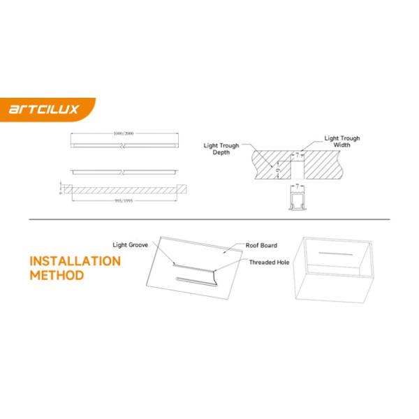 Embedded LED Cabinet Strip Light Ultra Thin 7mm Width Customized Length