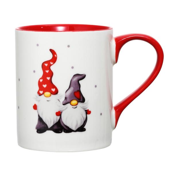 400ml Ceramic Coffee Cups , Porcelain Christmas Mugs With Cute Santa Claus