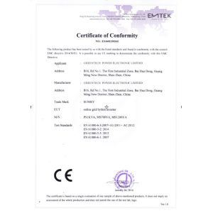 Greentech Power Electronic Limited Certifications