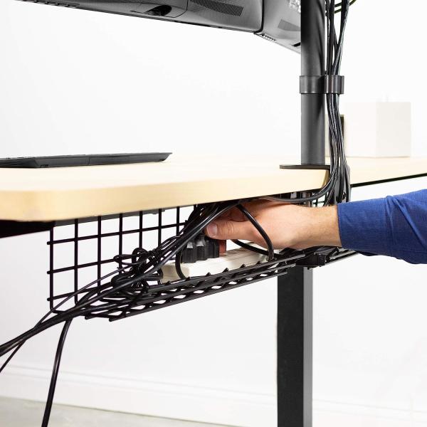 Non-folding Rack for Office and Home Power Strip Holder and Cable Management Wire Rack