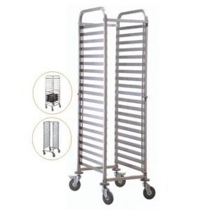 RK Bakeware China-Z Frame Nesting Stainless Steel Baking Trolley Double Oven