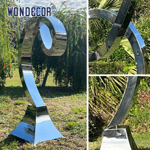Smooth Forged Metal Sculpture Stainless Steel Twisted Spiral Column Geometry