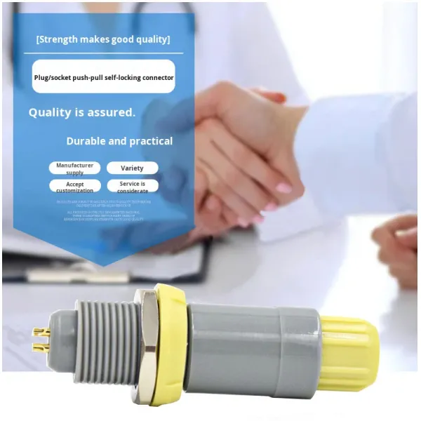 Medical Aviation Plug 1P4 Waterproof Socket Push-pull Self-locking Plastic Connector Alcohol Disinfection 3-Year Shelf Life