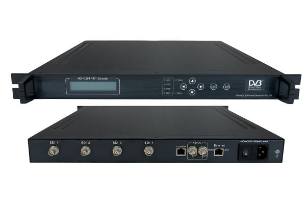 Quality 4 channels H.265, MPEG4 SDI encoder to ASI and IP for sale