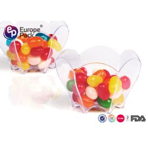 Disposable Plastic Dessert Cup Tulip Container 4Cm Hight , 7Cm Top Diameter