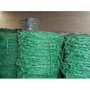 Pvc 13 Gauge Plastic Coated Barbed Wire High Toughness