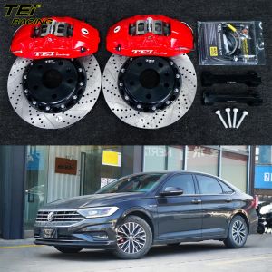China Front Big Brake Kit 4 Piston Caliper With 300x28mm Rotor BBK Auto Brake System For Volkswagen Sagitar 16 Inch Car Rim on sale