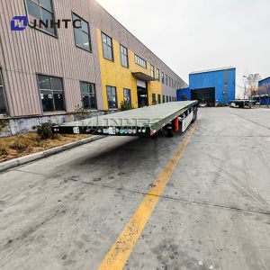 3 Axles 40tons Flatbed Semi Trailer 20ft 40ft Containers
