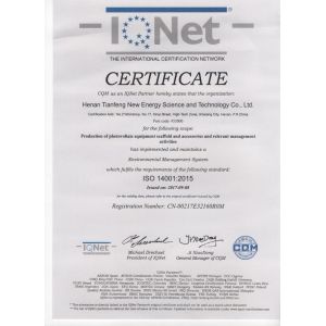 Henan Tianfon New Energy Tech. Co., Ltd Certifications