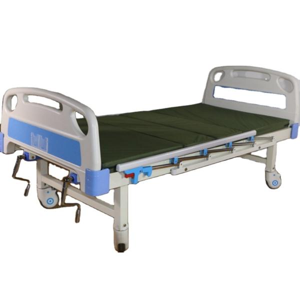 Quality ABS Head Double Shake Elderly Manual Nursing Bed Two Function for sale