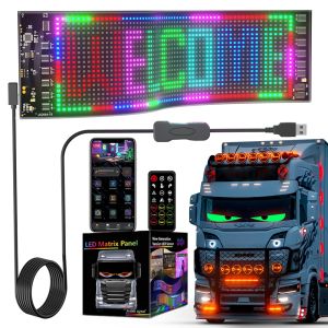 Wholesale Scrolling Huge Bright Advertising LED Signs, 13.7''x3.93'' Flexible Custom USB 5V Bluetooth APP Control Text Pattern Animation Programmble LED Sign from china suppliers