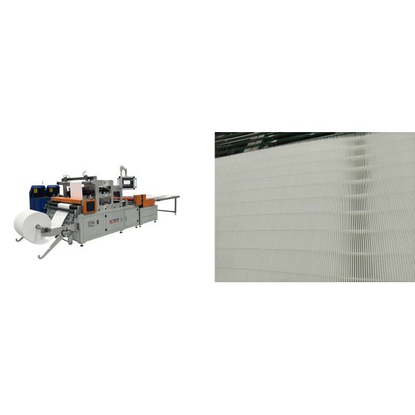 Fully Automatic HEPA Mini Filter Pleating and Gluing Production Line 300mm Folding Height