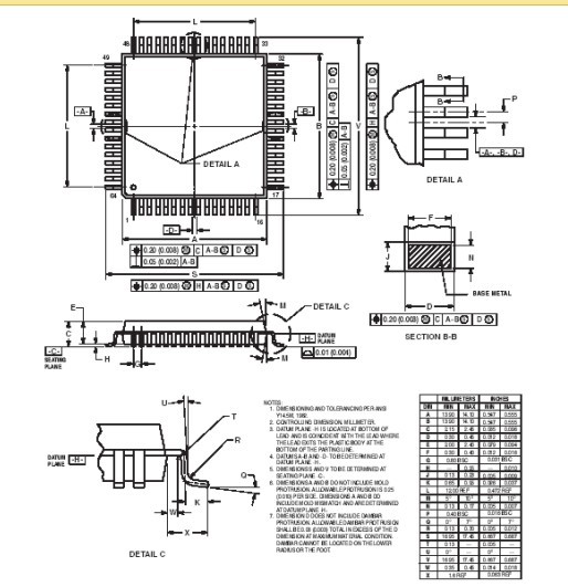 Integrated Circuit Chip HCMOS Microcontroller Unit MC68HC908MR16CB MOTOROLA