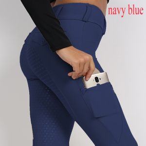 Navy Grip Riding Gear Legging Equestrian Breeches With Pocket