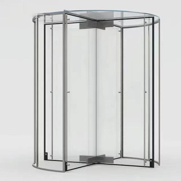 Stainless Steel Sliding Manual Revolving Door For AC220/50Hz Voltage Frequency