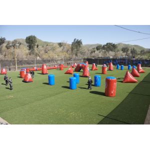 Wholesale Custom High - Strength PVC Tarpaulin Weave String Structure Inflatable Paint Bunker from china suppliers