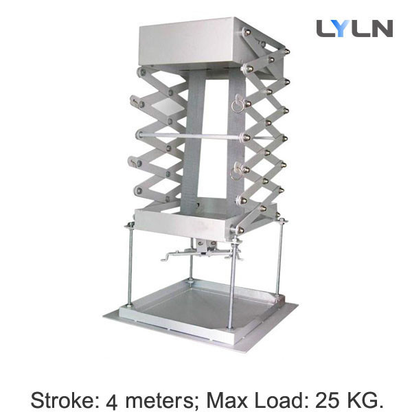 Quality 25KG Max Load Motorized Projector Lift 4m Stroke With Advanced Synchronous Motor for sale