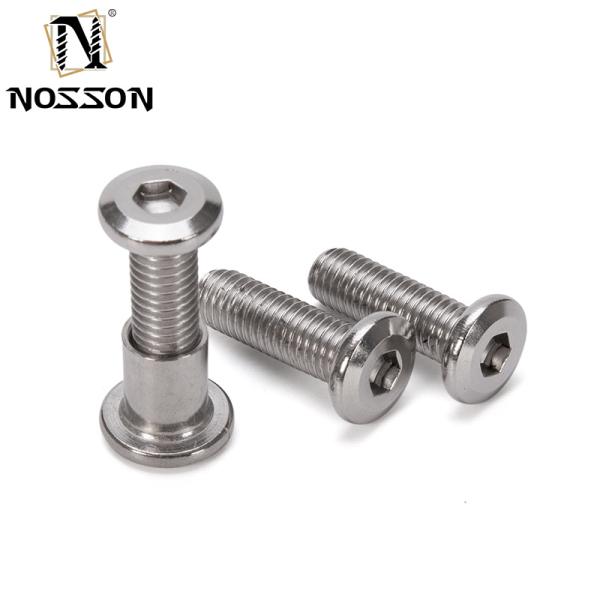 Metric Grade 8.8 A2-50 M6 Stainless Steel 304 Flat Hex Socket Head Male and Female Chicago Screws with Nut DIN Standard