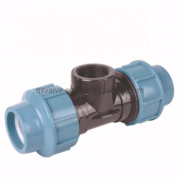 Quality QX Multiple Color PP Compression Fittings for Irrigation 45deg Angle Pipe Connector Tee for sale
