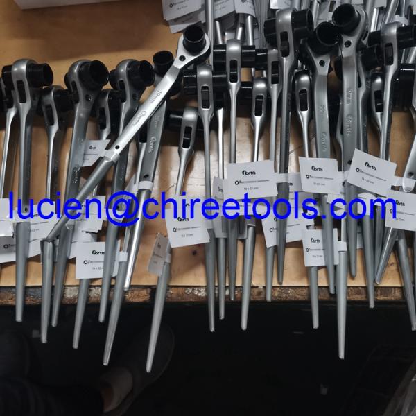 Chrome Vanadium Steel Double Sized Socket Fortis 19x22mm Ratchet Wrench Podger Ratchet Tempered Shaft Ratchet Spanner