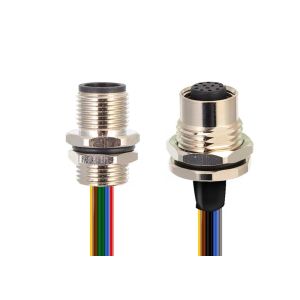 M12 Series Circular Wire Connector Socket 12 pin Rear Screw Panel Mounting