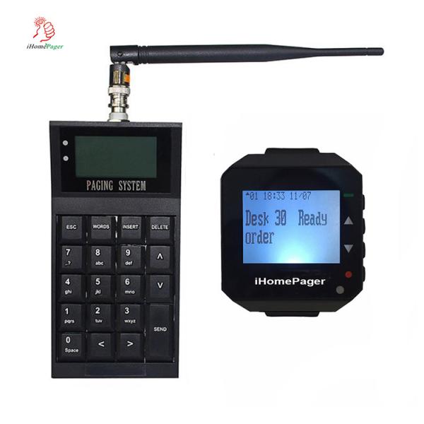 Quality Wireless call system pocsag transmitter keyboard alphanumeric customize smart watch pager for sale