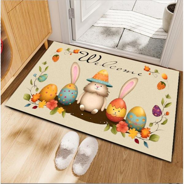 Lovely Cartoon Rabbit and Flower Carpets For Entry-Exit Door Children Playroom Rug