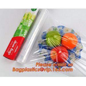 Waterproof transparent pe pvc 12mic 30cm customized food wrap,China stretch