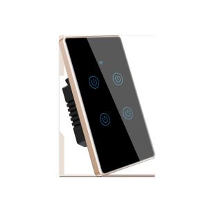 Smart Home 4 Gang Us Standard Metal Bezel App Remote Schedule Voice Control Tuya