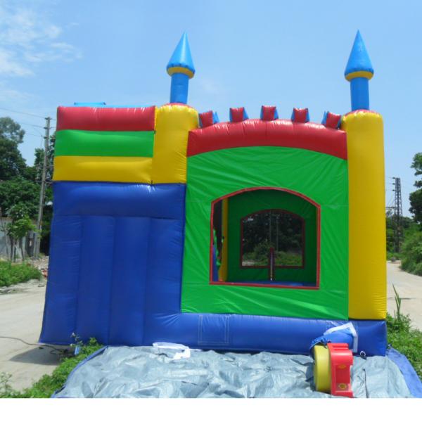Outdoor 0.55mm PVC Tarpaulin Inflatable Jumping Castle With Slide For Rent