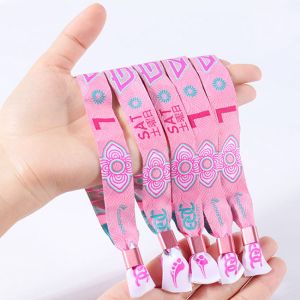 Personalised Festival Wristbands , Customized Polyester Wrist Band With