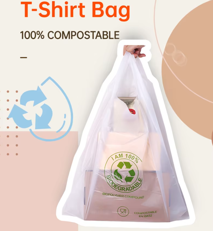 Flexiloop Handle Compostable Mailing Bag with Custom Printing PLA and PBAT