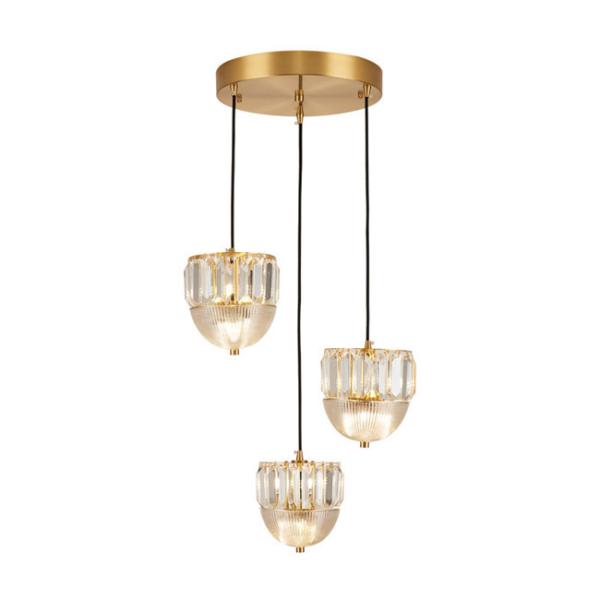 Quality Copper Transparent Crystal Pendant Light Modern G4 Light Source for sale