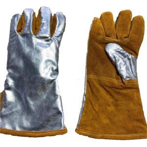 Aluminized High Temperature Resistant Gloves With Leather Palm