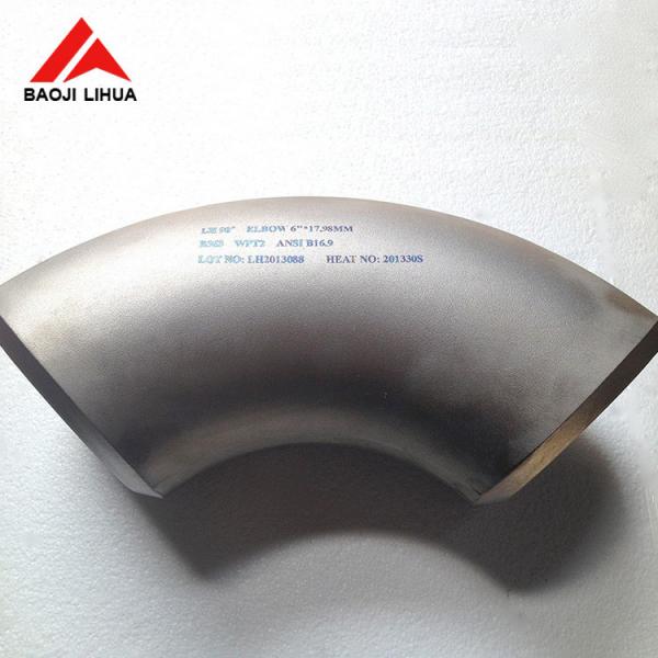 Quality Pure Titanium Elbow , 45 Deg 90 Deg Titanium Pipe Fitting With Long Radius for sale