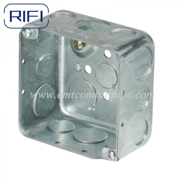 Quality Galvanized Steel 4"x4"x1-1/2" Square Steel Electrical Box With Screw for sale