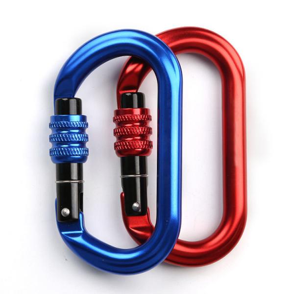 Camping Hiking Outdoor D Type Carabiner Hook With Screw