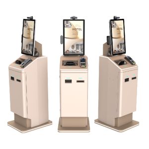 Self Service Kiosk For Hotels With Printer QR Code Scanner Cash Recycler