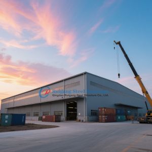 High Quality Prefabricated Steel Structure Workshop Building With Crane And Sandwich Panel