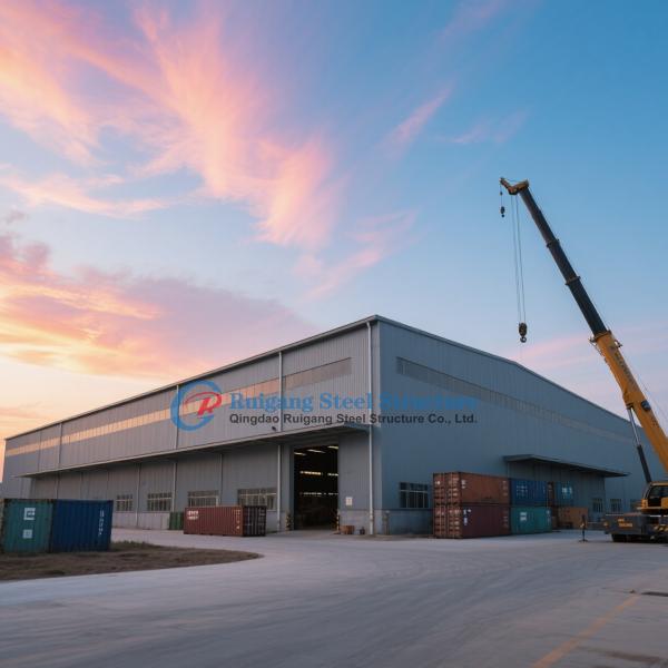 High Quality Prefabricated Steel Structure Workshop Building With Crane And