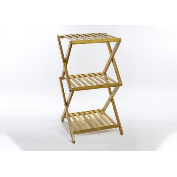 Quality Foldable H68cm W35cm Bamboo Bathroom Storage Shelf for sale