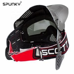 Durable Paintball Tactical Full Face Mask With Double Lens Goggles
