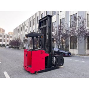 Narrow Aisle Operations Three-way Electric Pallet Stacker Fork Rotated Left and