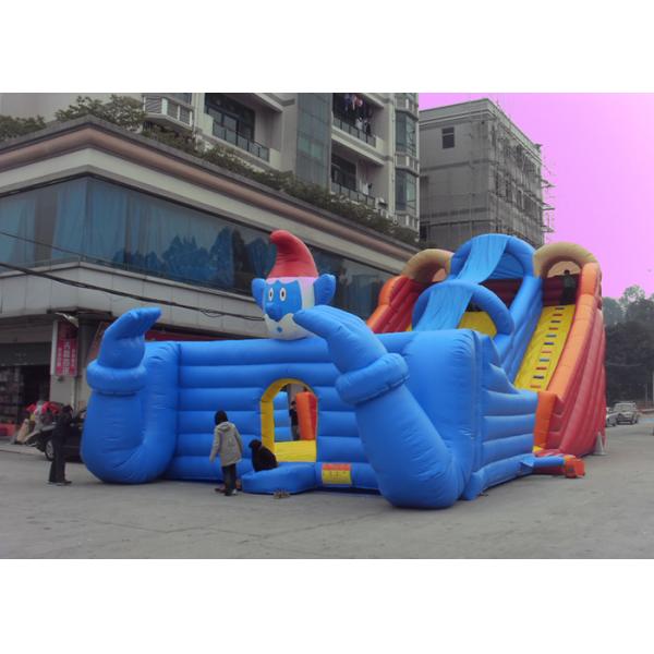 Clown Bouncy Slide Large Inflatable Water Slides With Sun Cover