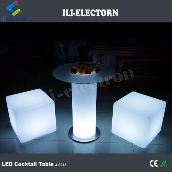 glass table top illuminated bar table led cocktail table