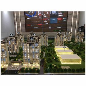 Multiple Building Architecture Models With Integrated Landscaping And Lighting