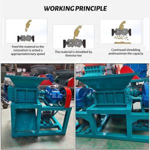 High Speed 15-24RPM Double Motor Shredder for Waste Plastic Wood and Straw Board