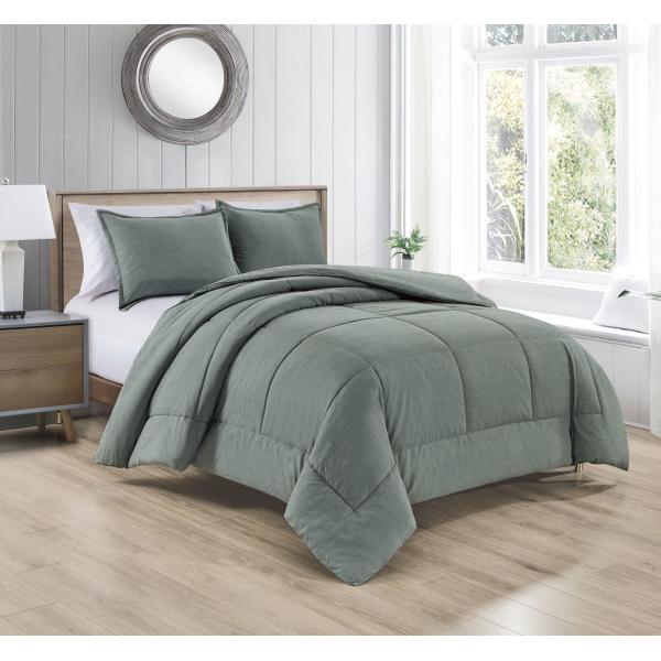 Medium Warmth Green 100% Cotton Comforter Polyester Fill Machine Washable /